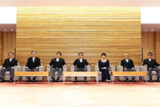 Prime Minister Fumio Kishida and his Cabinet in the Kantei, 10 August 2022.